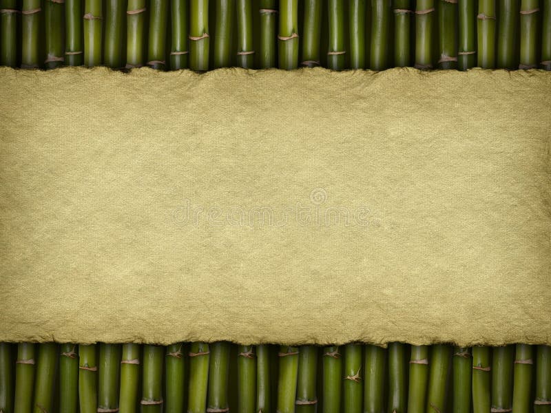 Paper sheet on bamboo background