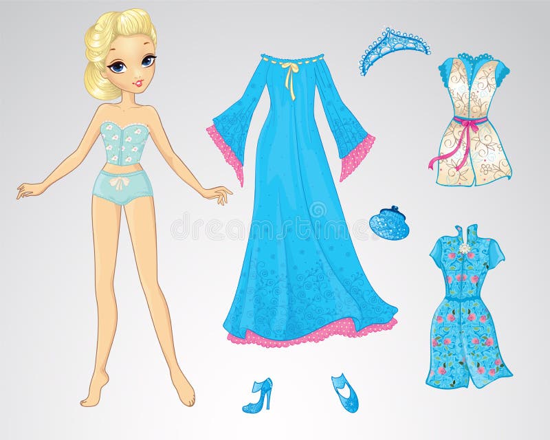 Paper Doll Pretty Princess Clothes Stock Illustrations – 77 Paper