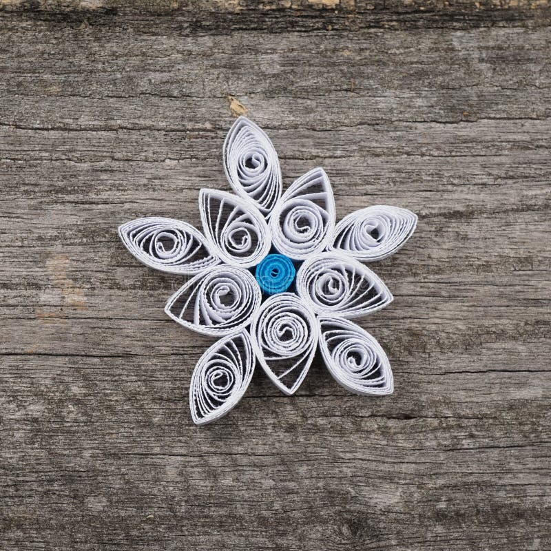 Paper Snowflakes Made with Quilling Technique Stock Photo Image of