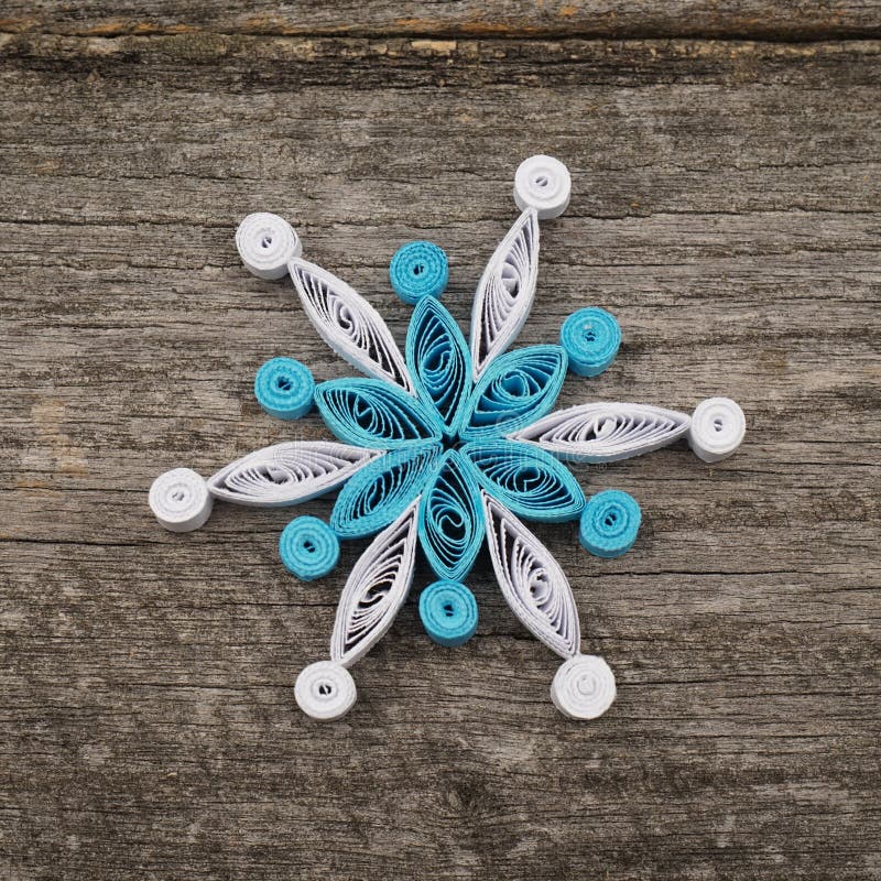 Paper Snowflakes Made with Quilling Technique Stock Photo Image of