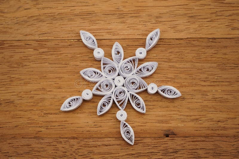 Paper Snowflakes Made with Quilling Technique Stock Photo Image of