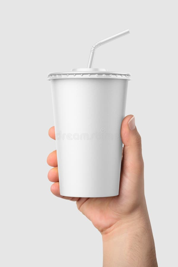 Soda cup template 3d realistic paper Royalty Free Vector