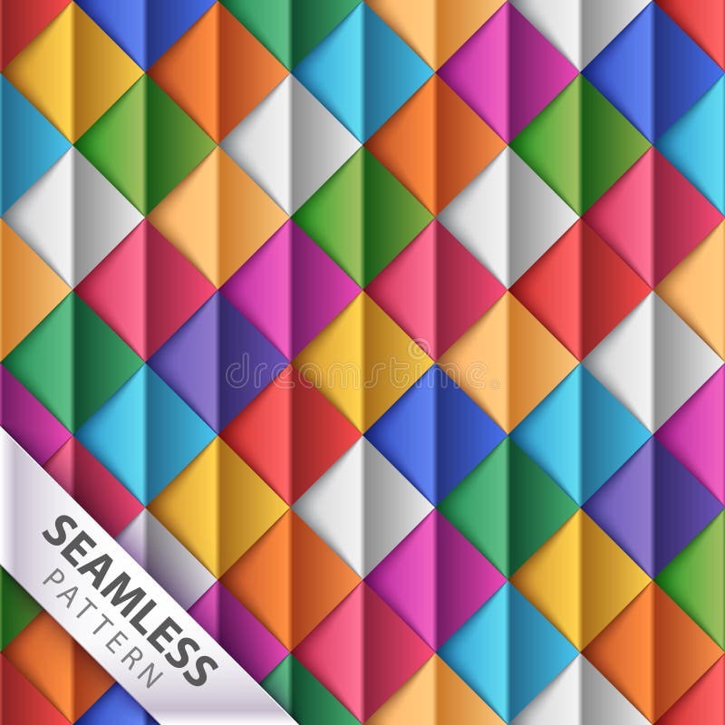 Paper, Square, Origami Seamless Pattern. Stock Vector - Illustration of