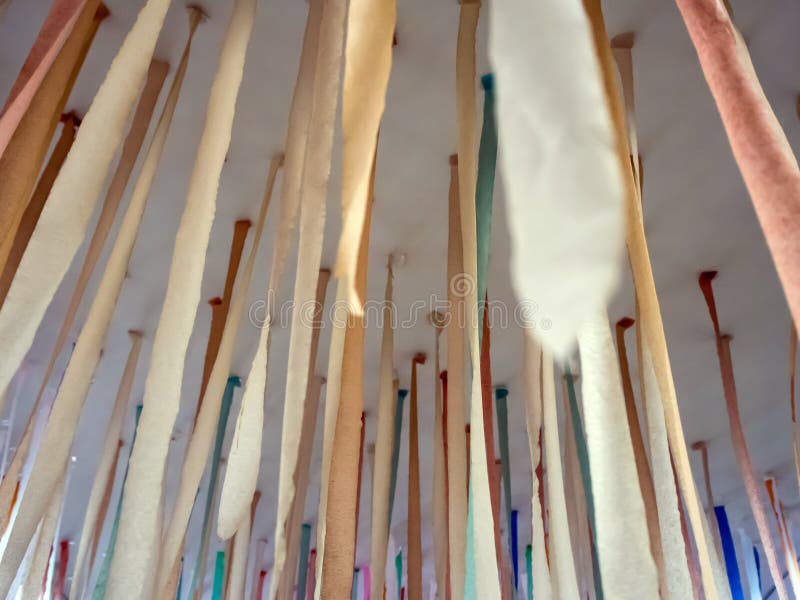 The Paper Strips Decorating on the Ceiling Stock Photo Image of style