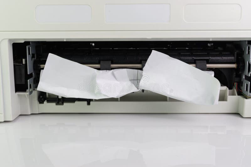 Paper Stuck, Paper Jam in Printer Stock Photo Image of refill, stuck