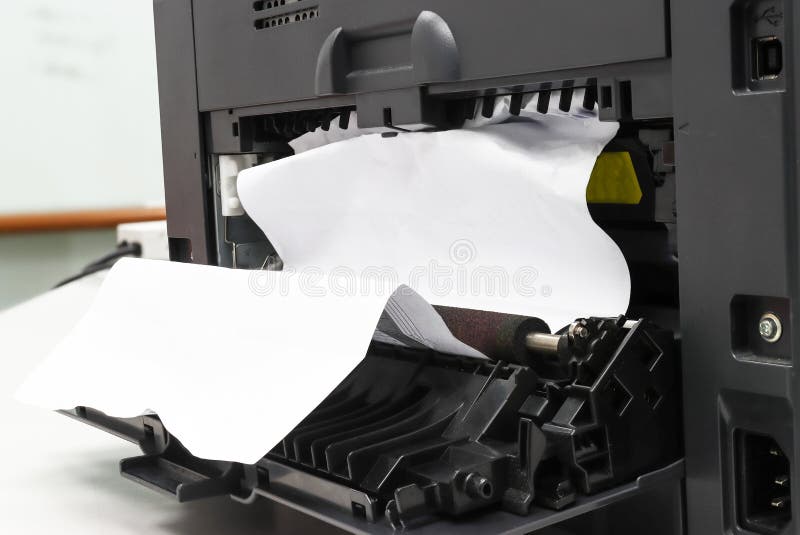 Paper Stuck, Jam in Printer at Office Stock Image - Image of component: 201438977