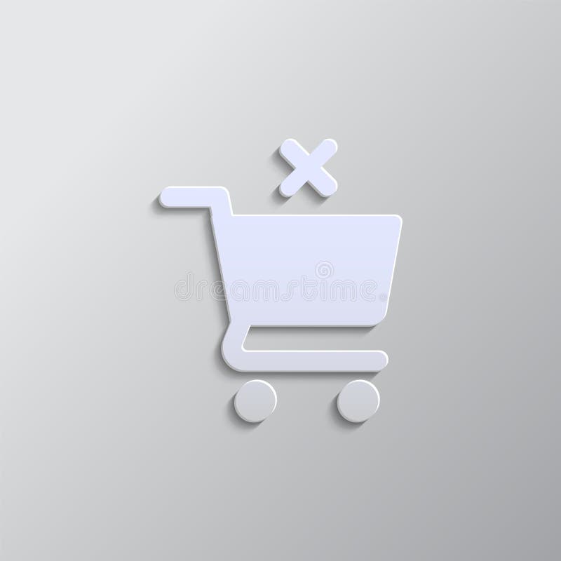 Paper Style Vector Icon, Shopping, Basket, Remove Paper Style, Icon Stock Illustration