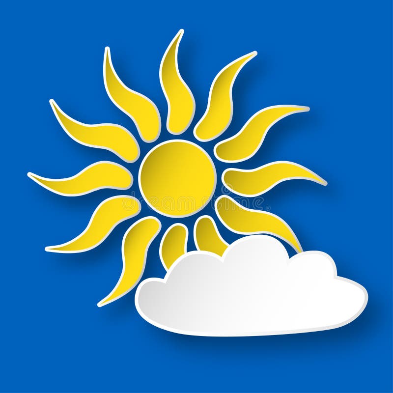 Paper sun on the sky stock vector. Illustration of climate 106471958