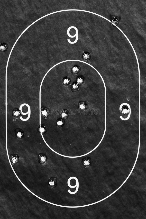 Paper Target In The Bullet Holes Stock Photo - Image of practice