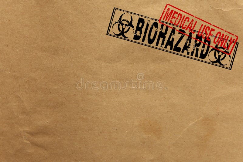 Paper texture with Bio Hazard and medical use only stamps royalty free stock photo Paper texture with Bio Hazard and medical use only stamps royalty free stock photo