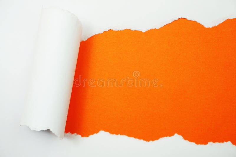 Orange Ripped Paper Banner Template Stock Illustration - Download