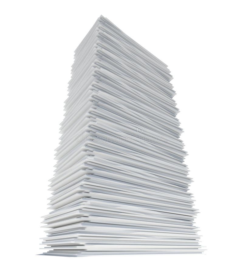 Paper tower on white stock illustration. Illustration of paper 62749312
