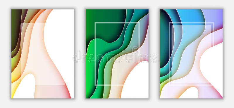 Vertical A4 Paper Cut Banner Template Abstract Background ...