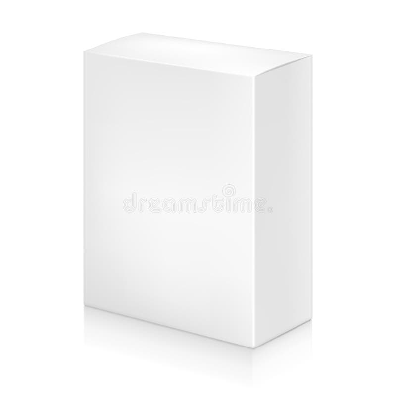 Paper white box mock-up template. stock illustration