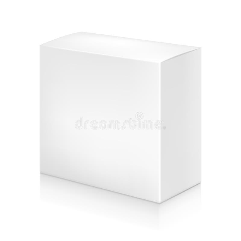 Paper white box mock-up template. stock illustration