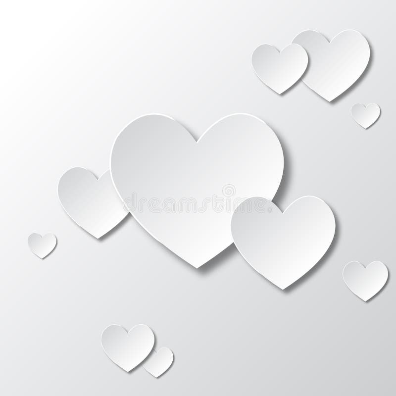 Paper White Hearts royalty free illustration