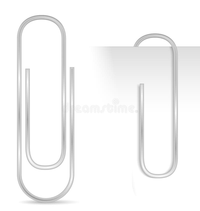 Realistische Paperclip Metaalbevestigingsmiddel Op Transparante