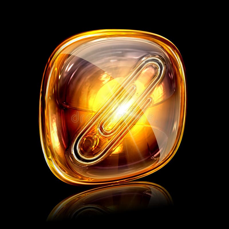 Paperclip icon amber. royalty free stock photos