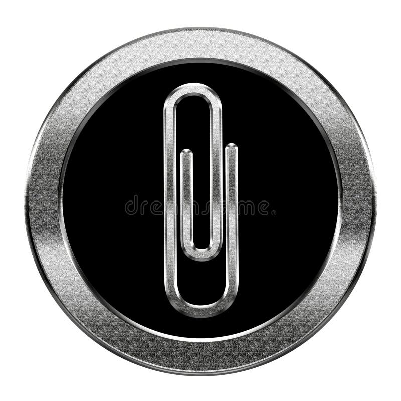 Paperclip icon silver royalty free stock photos