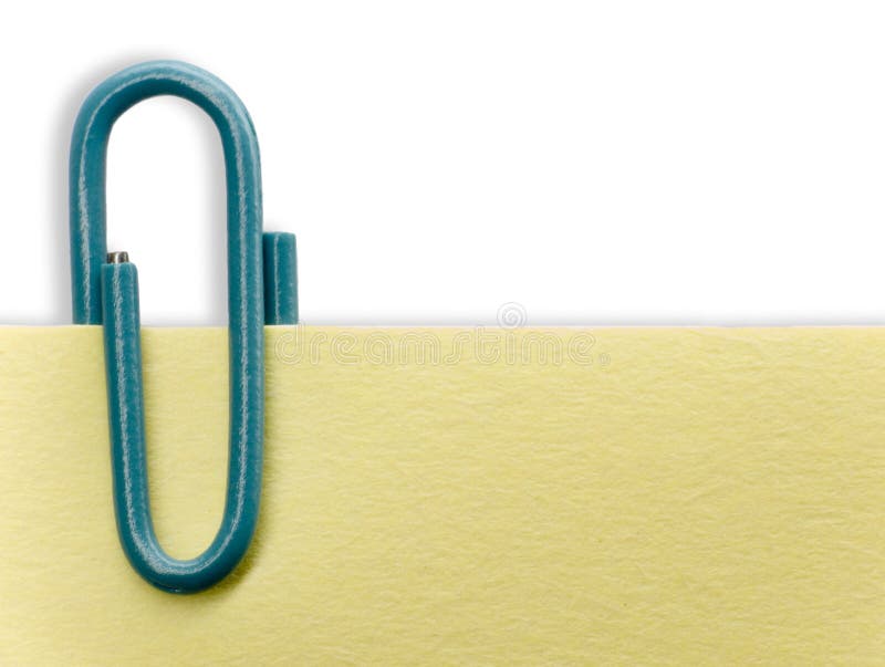 Paperclip on a note stock images
