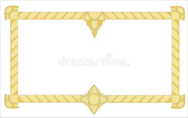 PaperCut thailändischer Art Gold Border Background Design