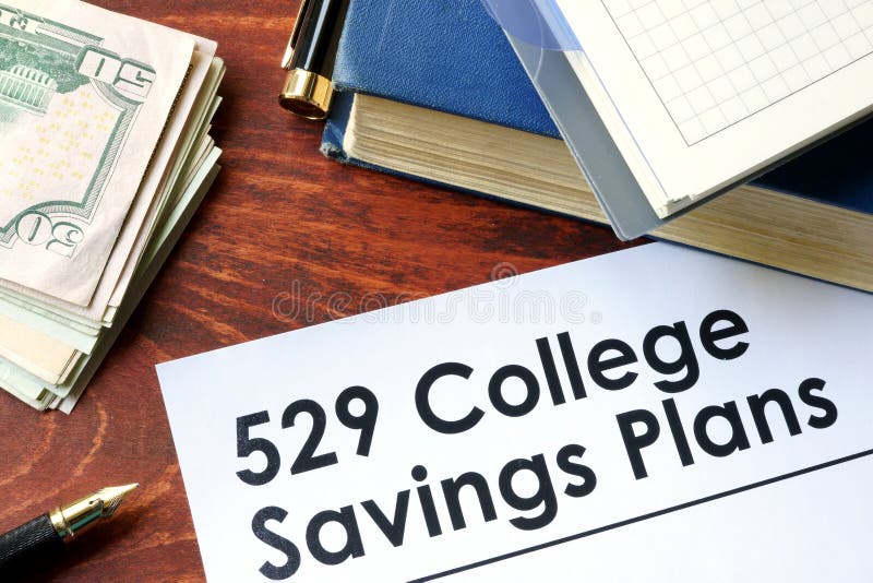 Papers with 529 College Savings Plans royalty free stock photography