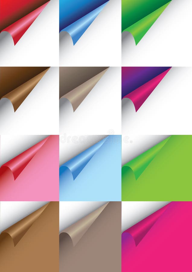 Papers with Curve Corner Sale Messages. Stock Vector Illustration of