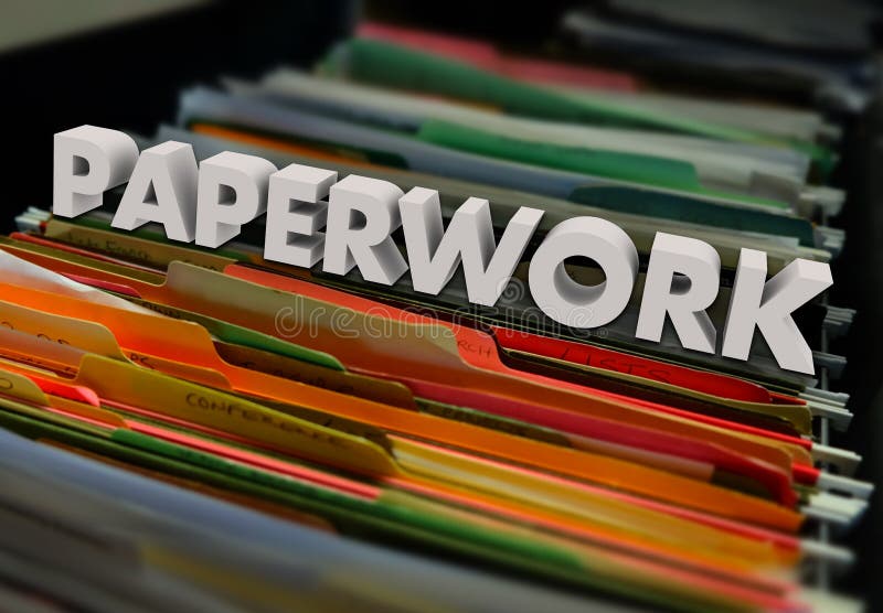 Paperwork File Folders Forms Processing Filing Stock Image ...