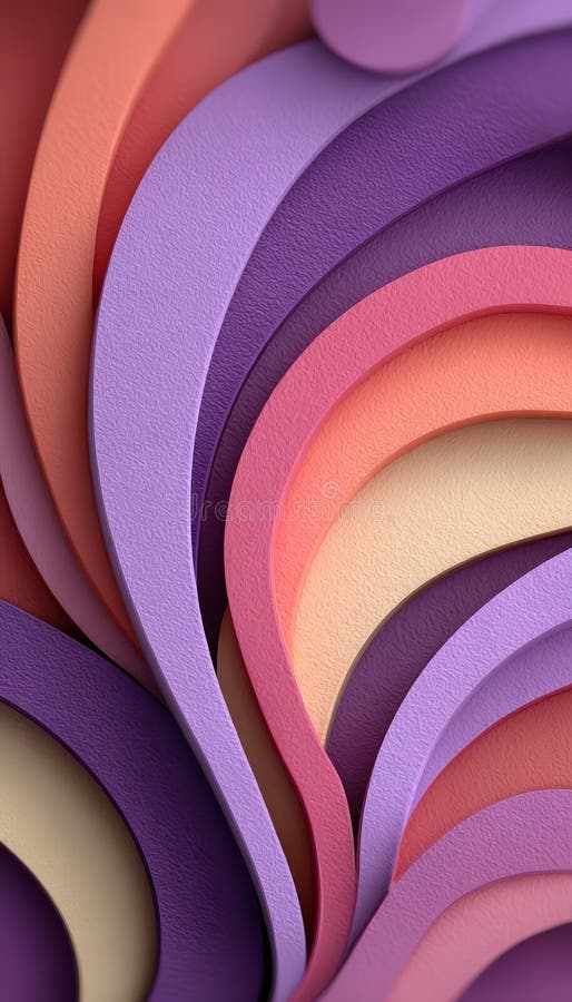 Papier abstrakcyjny rzeźbiony tło miękka lawenda i pastelowa różowa warstwowa konstrukcja nowoczesny papier sztuka ilustracja wektor