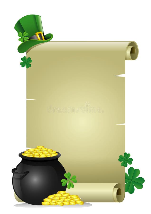 Papier blanc pour le texte du concept du jour de St Patrick illustration de vecteur Papier blanc pour le texte du concept du jour de St Patrick illustration de vecteur