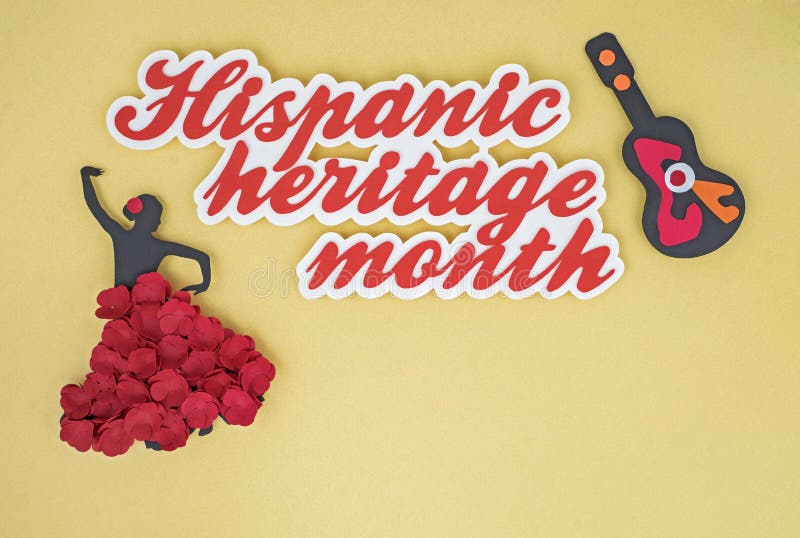 Papier créatif artisanat historique mois plat couche avec danseuse de salsa