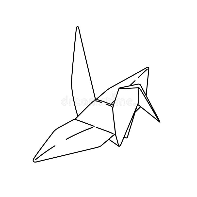 Papier Dorigami Doiseau Simple Vecteur Dillustration Au