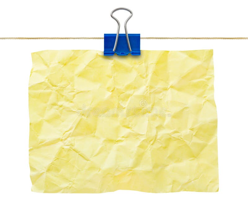 Papier de note chiffonné par jaune image libre de droits Papier de note chiffonné par jaune image libre de droits