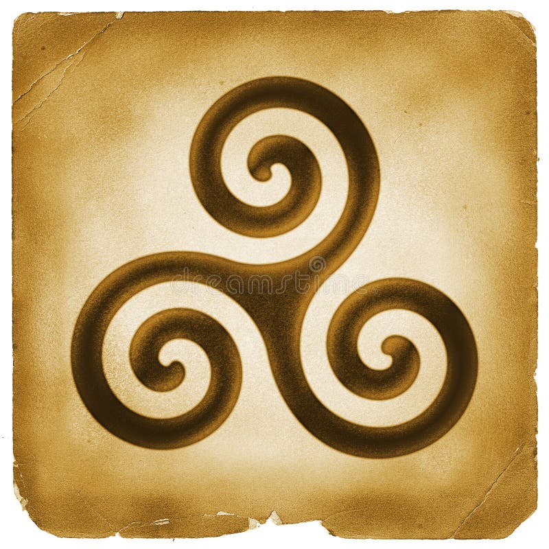Papier de symbole de spirale de Triskelion vieux illustration libre de droits Papier de symbole de spirale de Triskelion vieux illustration libre de droits