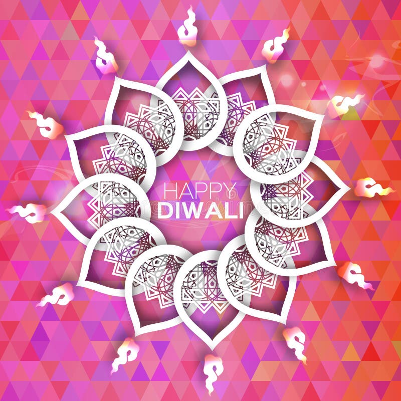 Papier décoratif Diwali Diya - conception de lampe à pétrole illustration stock Papier décoratif Diwali Diya - conception de lampe à pétrole illustration stock