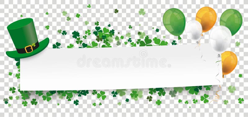 Papier-Fahnen-Hut-Shamrock-Ballone St. Patricks Tagestransparent