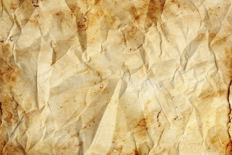 Papier mit brauner Farbe und Falten. das Papier ist zerrissen und hat eine grobe Textur ai generiert