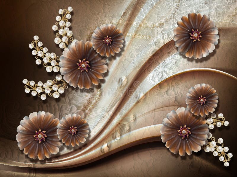 3d wallpaper, jewelry flowers, pearls on lace background. The original panel will turn your room in with the most recent world trends in interior fashion. 3d wallpaper, jewelry flowers, pearls on lace background. The original panel will turn your room in with the most recent world trends in interior fashion.