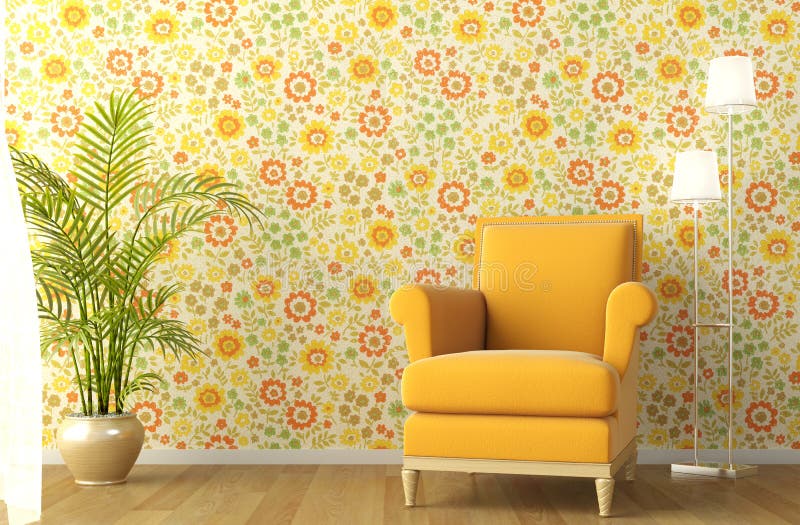 papier peint intérieur fleuri de fauteuil illustration de vecteur papier peint intérieur fleuri de fauteuil illustration de vecteur