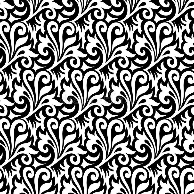 Papier peint noir floral illustration de vecteur Papier peint noir floral illustration de vecteur