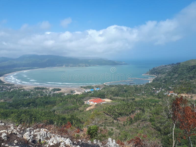 Papier peint paysage belle vue à pacitan indonesia