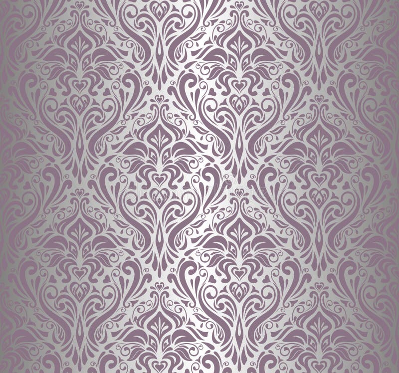 Papier peint abstrait Perles illustration Violet Gris Argenté Formes No 372 