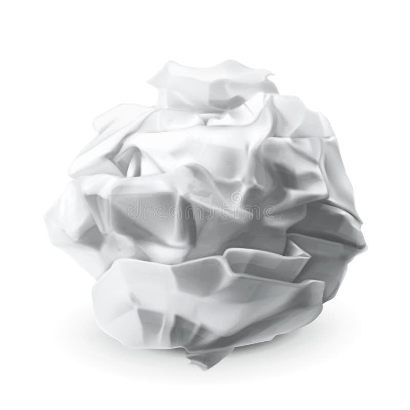 Papier zmięty white ilustracja wektor