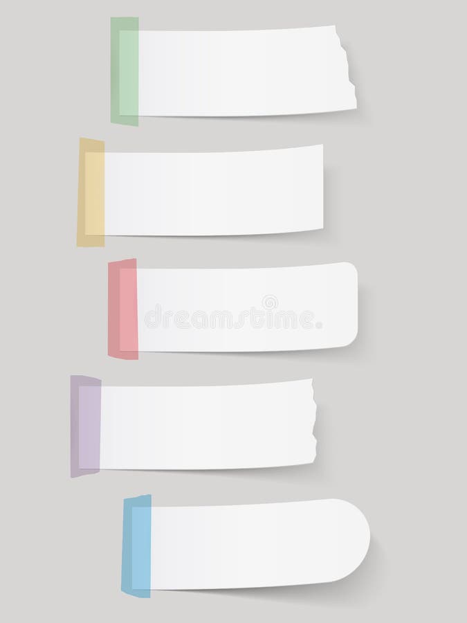 Papieranmerkungen mit Band stock abbildung