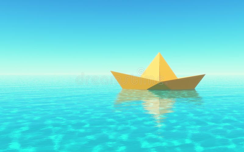 Papierboots-Segeln lizenzfreie abbildung