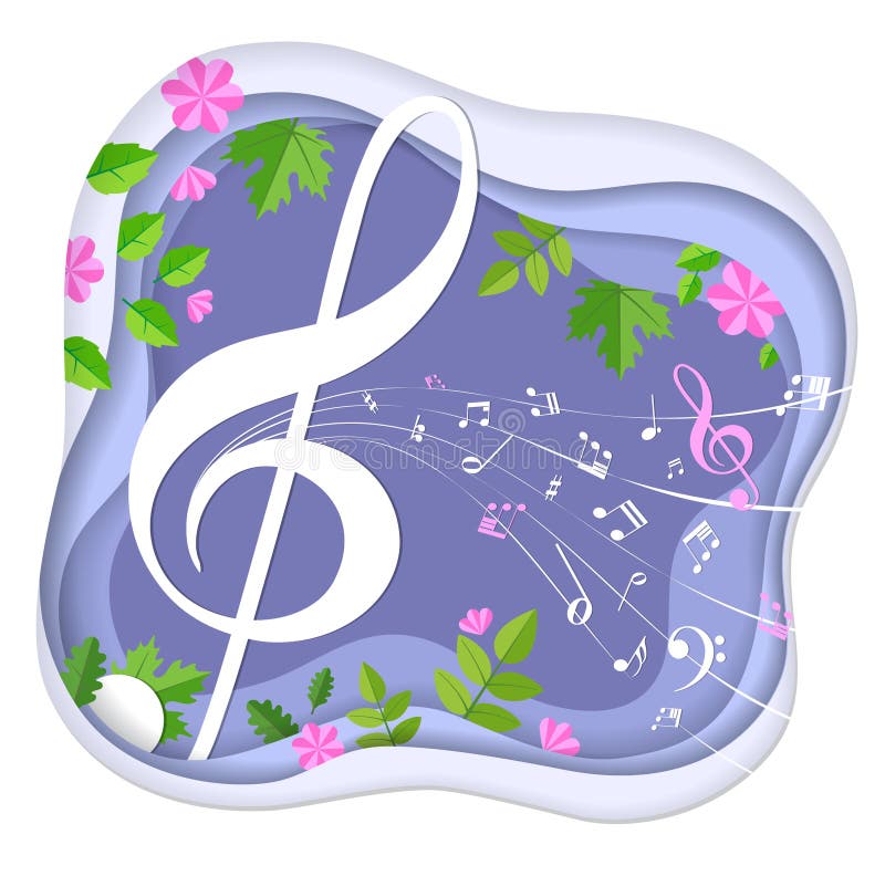 Papierfrühlings-Musik-Hintergrund vektor abbildung Papierfrühlings-Musik-Hintergrund vektor abbildung