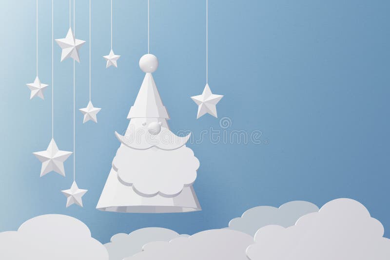 Papierkunst- und Handwerksart von Santa Claus Hat Model mit Kopienraum, Entwurf der Wiedergabe 3D stock abbildung Papierkunst- und Handwerksart von Santa Claus Hat Model mit Kopienraum, Entwurf der Wiedergabe 3D stock abbildung