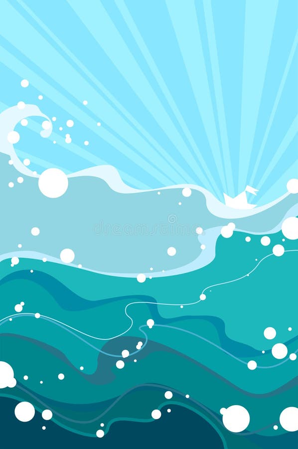 Papierschiff auf dem Meer vektor abbildung