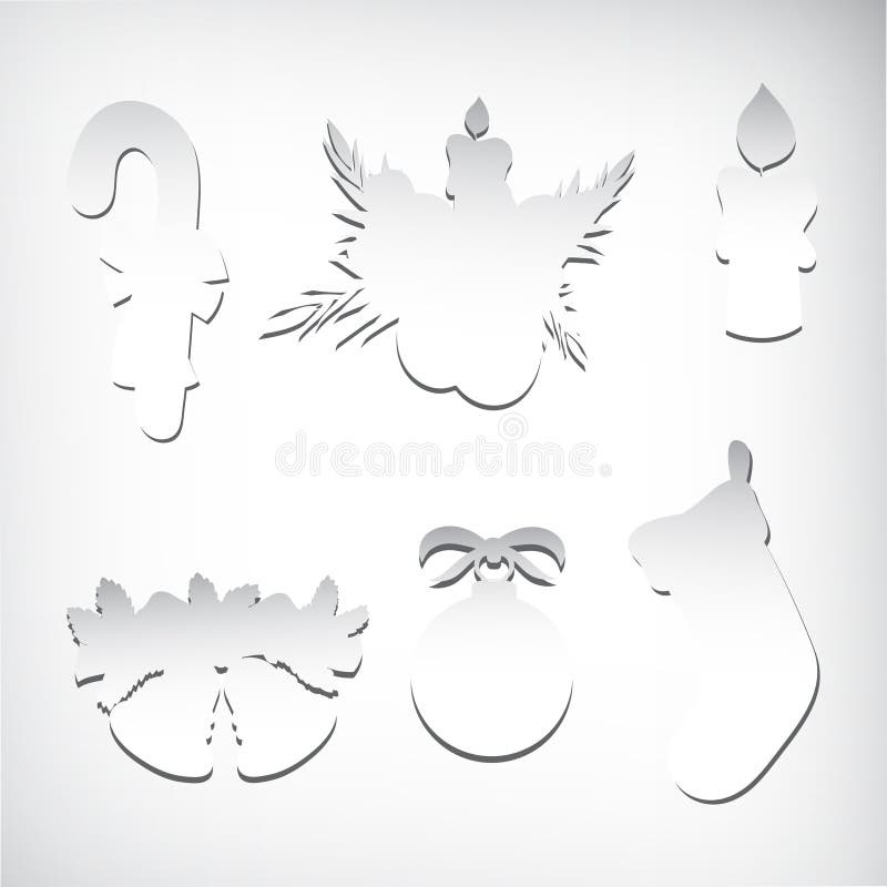 Papierowy nowy rok dekoruje ilustracja wektor Papierowy nowy rok dekoruje ilustracja wektor