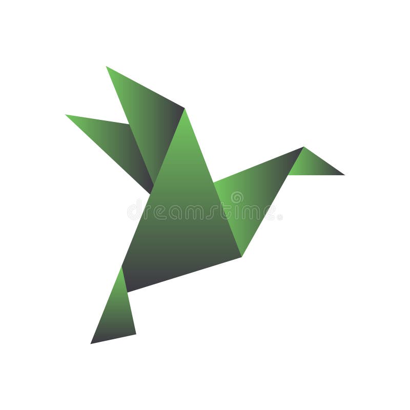 Papiervogel in der Origamiart Geometrische Form des gefalteten Papiers Schablone für Logo Vektor lizenzfreie abbildung Papiervogel in der Origamiart Geometrische Form des gefalteten Papiers Schablone für Logo Vektor lizenzfreie abbildung